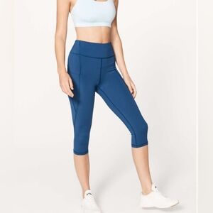 Lululemon Break Free Crop 17” (Nulux) In Night Tide Size 4